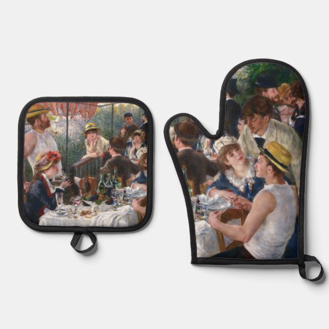 Pierre-Auguste Renoir - Luncheon of Boating Party Oven Mitt & Pot Holder Set (Front)
