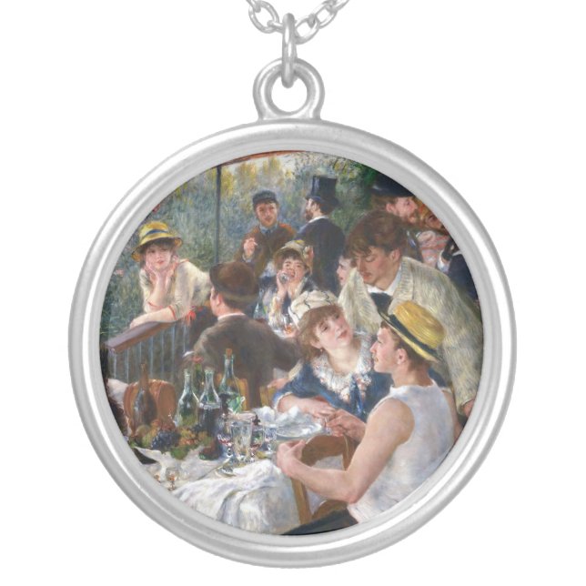 Pierre-Auguste Renoir - Luncheon of Boating Party Silver Plated Necklace (Front)
