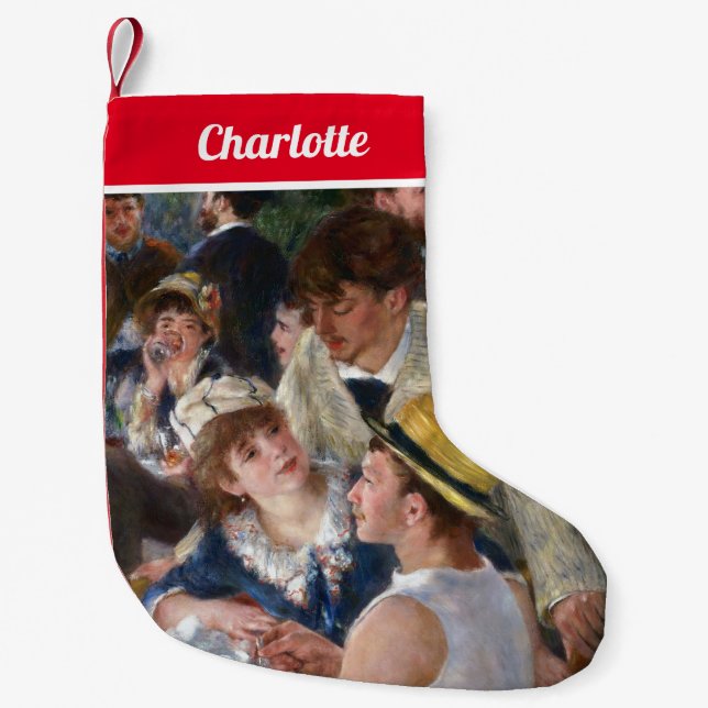 Pierre-Auguste Renoir - Luncheon of Boating Party Small Christmas Stocking (Front)