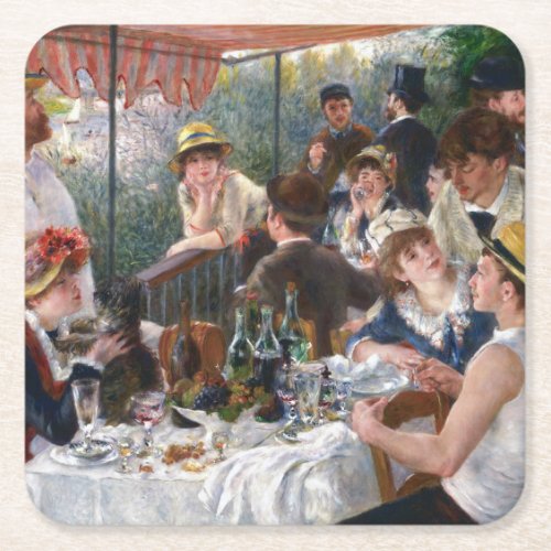 Pierre_Auguste Renoir _ Luncheon of Boating Party Square Paper Coaster