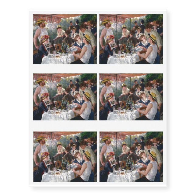 Pierre-Auguste Renoir - Luncheon of Boating Party Temporary Tattoos (Front)