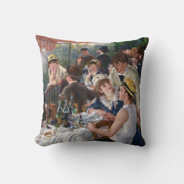 Pierre-Auguste Renoir - Luncheon of Boating Party Throw Pillow (Front)