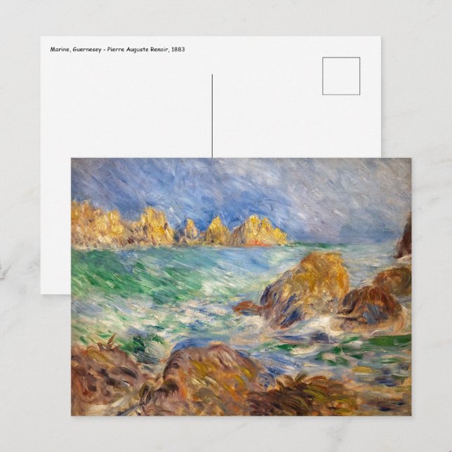 Pierre-Auguste Renoir - Marine, Guernesey Postcard (Front/Back)