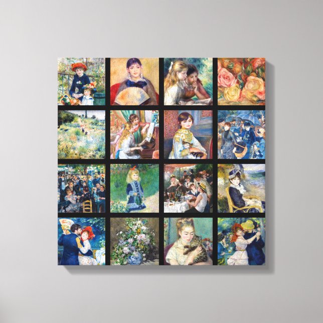 Pierre-Auguste Renoir - Masterpieces Grid Collage Canvas Print (Front)