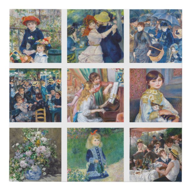 Pierre-Auguste Renoir - Masterpieces Grid Collage Faux Canvas Print (Front)