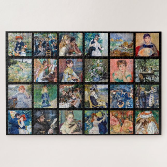 Pierre-Auguste Renoir - Masterpieces Grid Collage Jigsaw Puzzle (Horizontal)