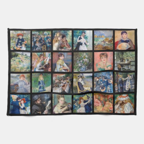 Pierre_Auguste Renoir _ Masterpieces Grid Collage Kitchen Towel