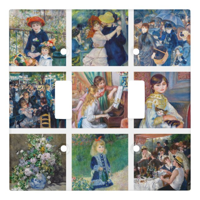 Pierre-Auguste Renoir - Masterpieces Grid Collage Light Switch Cover (Front)