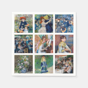 Pierre-Auguste Renoir - Masterpieces Grid Collage Napkins
