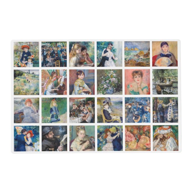 Pierre-Auguste Renoir - Masterpieces Grid Collage Placemat (Front)