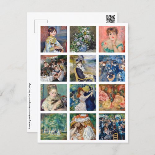 Pierre_Auguste Renoir _ Masterpieces Grid Collage Postcard