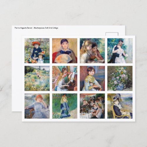 Pierre_Auguste Renoir _ Masterpieces Grid Collage Postcard