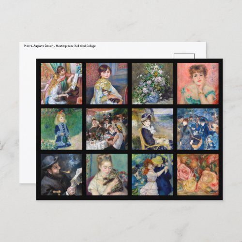 Pierre_Auguste Renoir _ Masterpieces Grid Collage Postcard