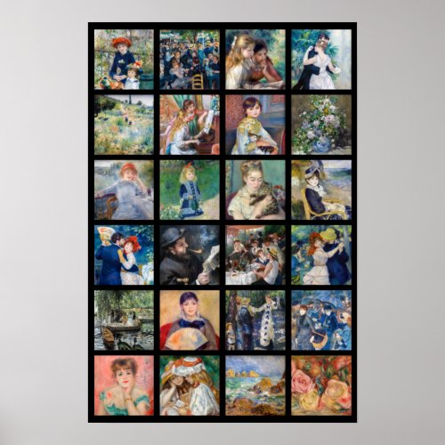 Pierre_Auguste Renoir _ Masterpieces Grid Collage Poster