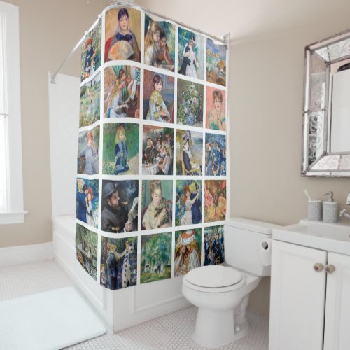 Pierre_Auguste Renoir _ Masterpieces Grid Collage Shower Curtain