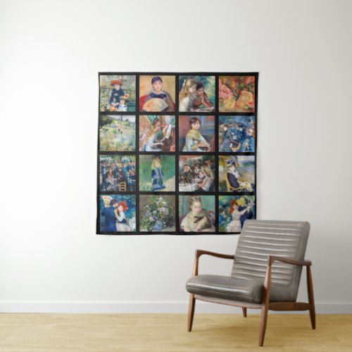 Pierre_Auguste Renoir _ Masterpieces Grid Collage Tapestry