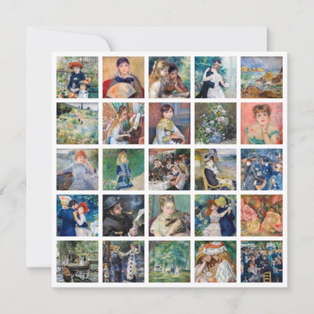 Pierre-Auguste Renoir - Masterpieces Grid Collage Thank You Card (Front)