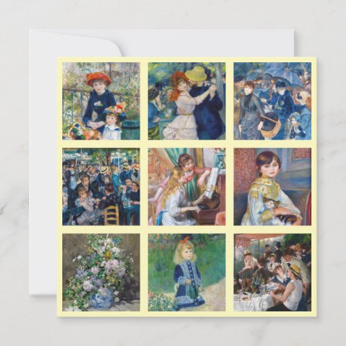 Pierre_Auguste Renoir _ Masterpieces Grid Collage Thank You Card