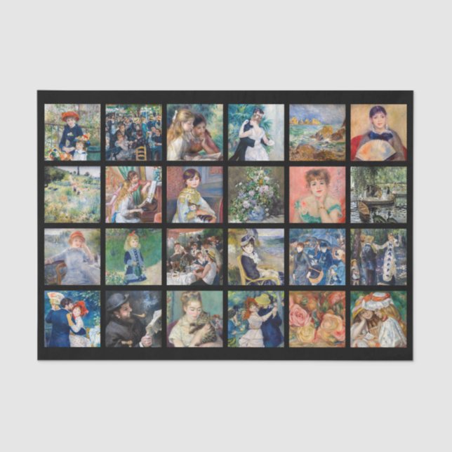 Pierre-Auguste Renoir - Masterpieces Grid Collage Tissue Paper (Front)