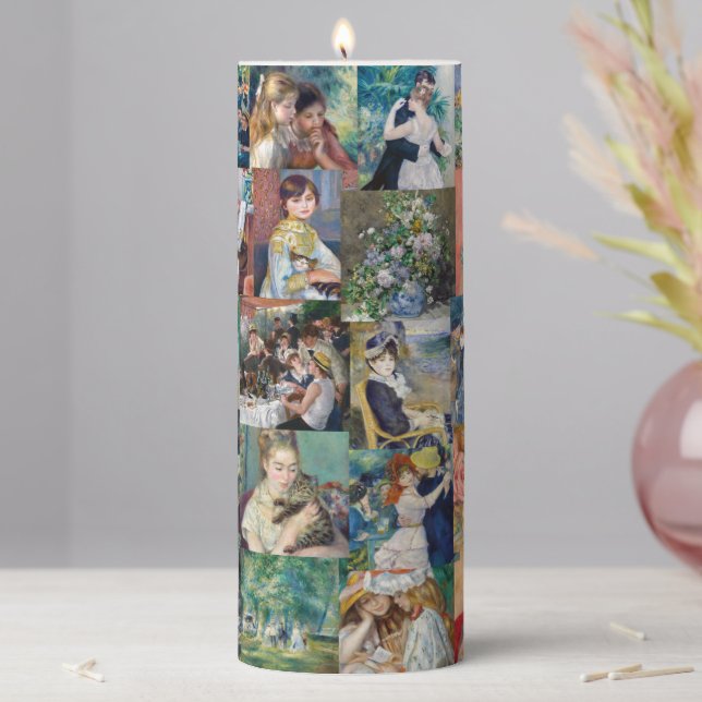 Pierre-Auguste Renoir - Masterpieces Patchwork Pillar Candle (In Situ)