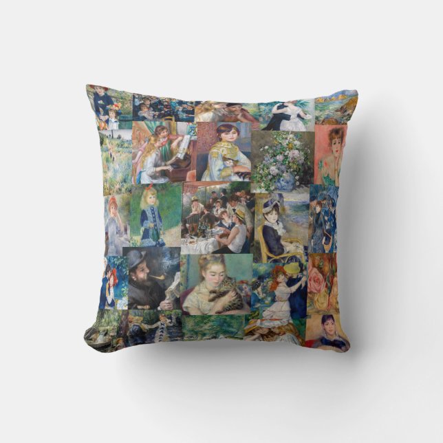 Pierre-Auguste Renoir - Masterpieces Patchwork Throw Pillow (Front)