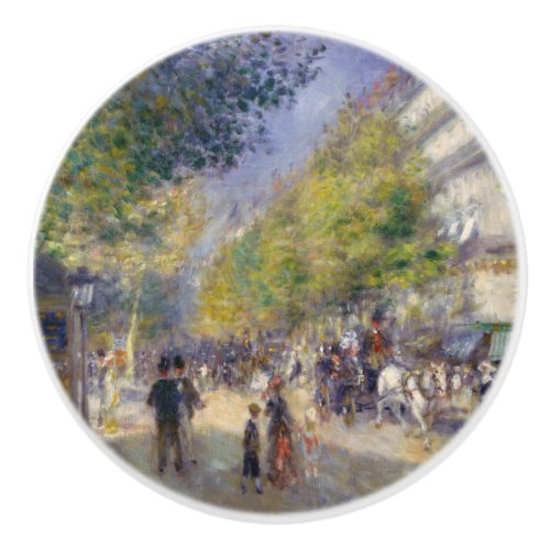 Pierre_Auguste Renoir _ Paris Grands Boulevards Ceramic Knob