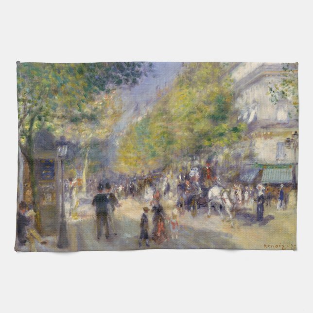 Pierre-Auguste Renoir - Paris, Grands Boulevards Kitchen Towel (Horizontal)