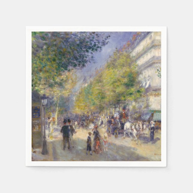 Pierre-Auguste Renoir - Paris, Grands Boulevards Napkins (Front)