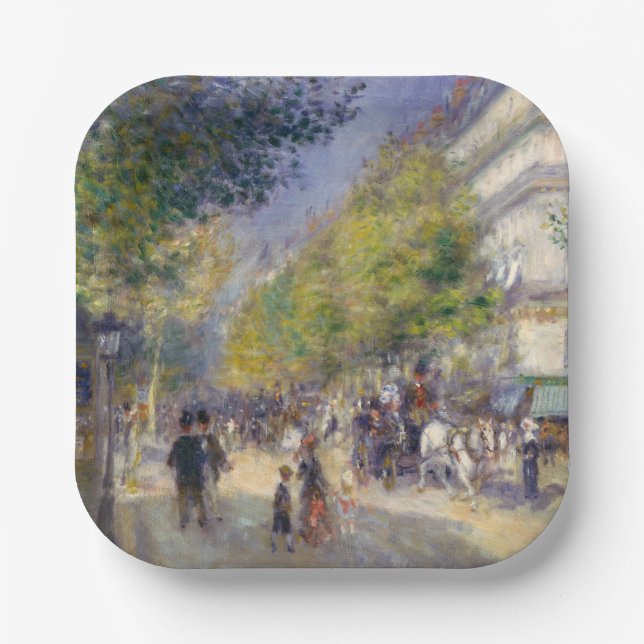 Pierre-Auguste Renoir - Paris, Grands Boulevards Paper Plates (Front)