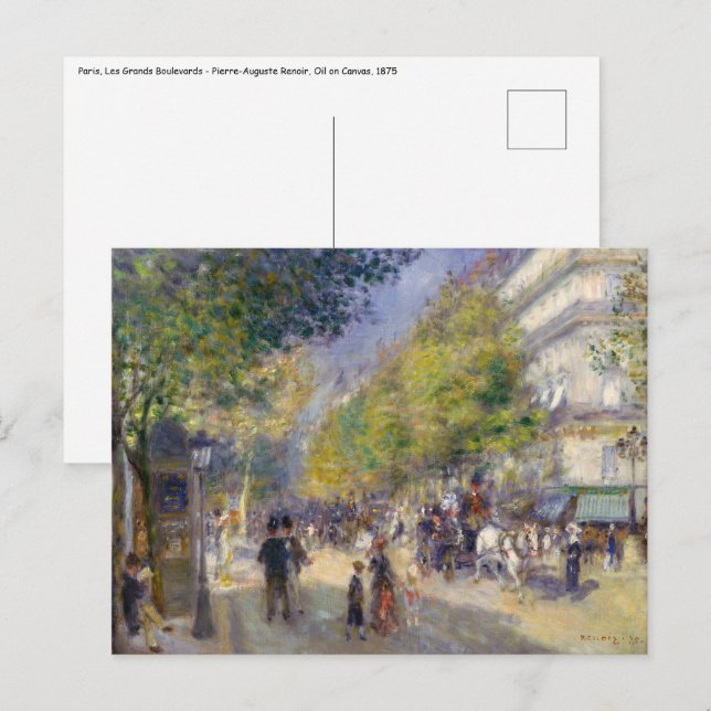 Pierre-Auguste Renoir - Paris, Grands Boulevards Postcard (Front/Back)