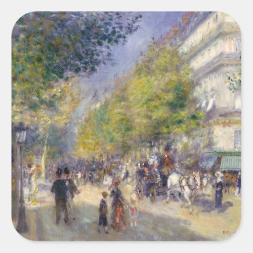 Pierre_Auguste Renoir _ Paris Grands Boulevards Square Sticker