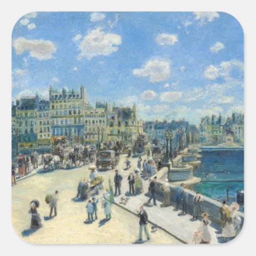 Pierre_Auguste Renoir _ Paris Pont_Neuf Square Sticker