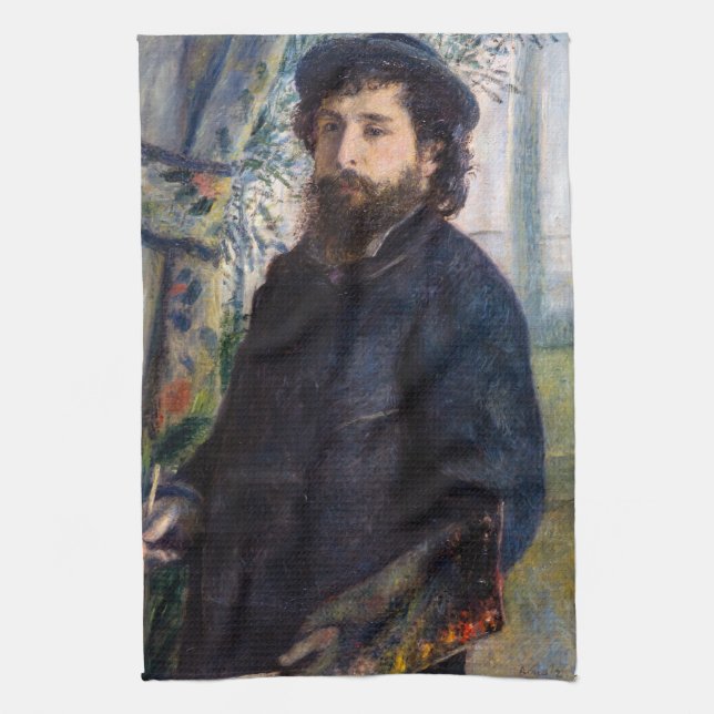 Pierre Auguste Renoir - Portrait of Claude Monet Kitchen Towel (Vertical)