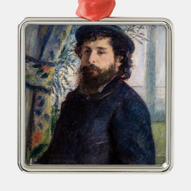 Pierre Auguste Renoir - Portrait of Claude Monet Metal Ornament (Front)