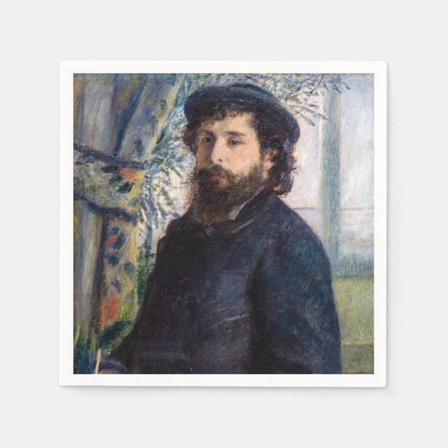 Pierre Auguste Renoir - Portrait of Claude Monet Napkins (Front)