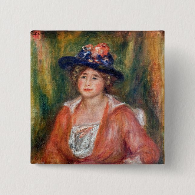 Pierre-Auguste Renoir - Portrait of Seated Woman Button (Front)