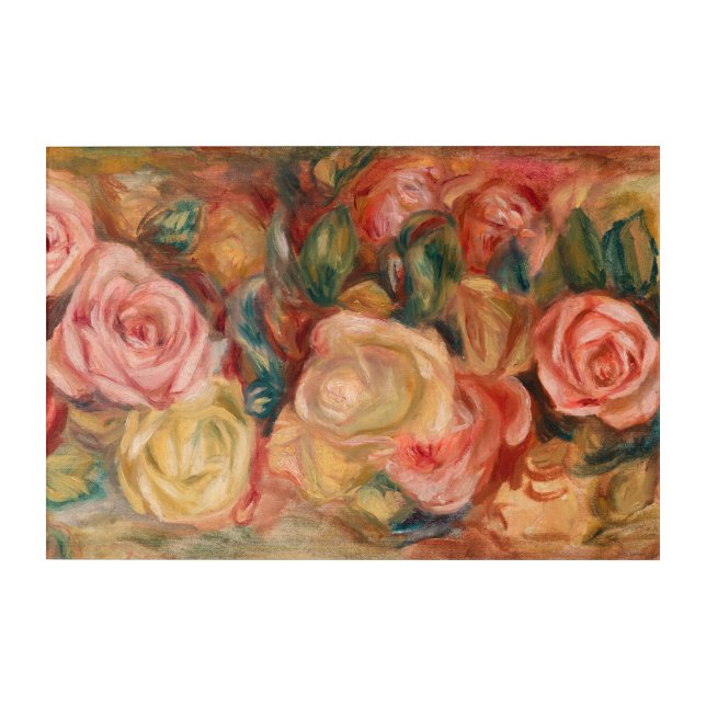 Pierre-Auguste Renoir - Roses Acrylic Print (Front)