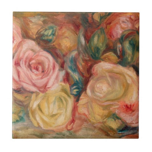 Pierre_Auguste Renoir _ Roses Ceramic Tile