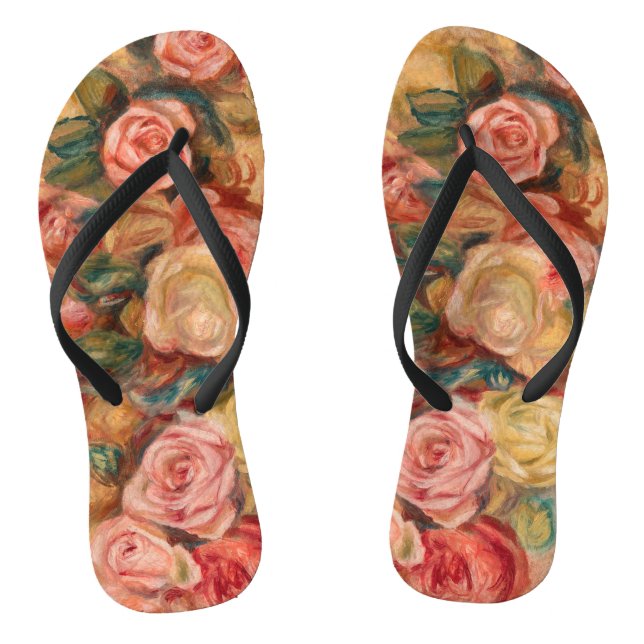 Pierre-Auguste Renoir - Roses Flip Flops (Footbed)