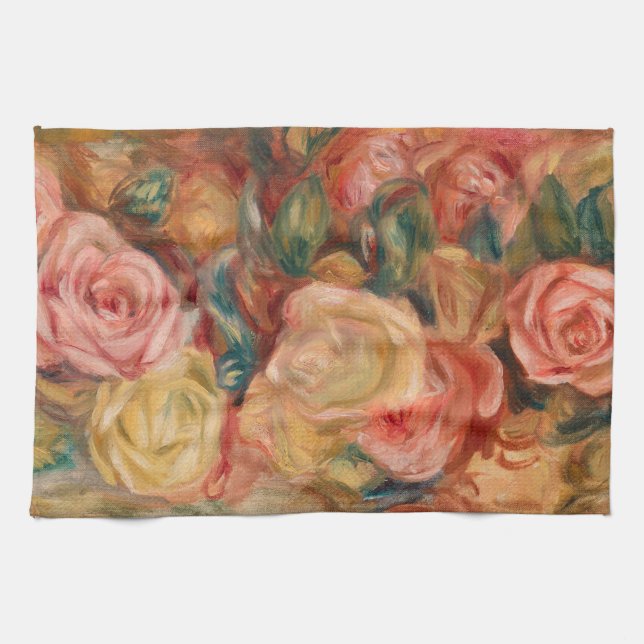 Pierre-Auguste Renoir - Roses Kitchen Towel (Horizontal)