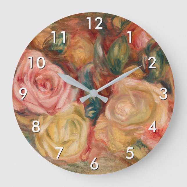 Pierre-Auguste Renoir - Roses Large Clock (Front)