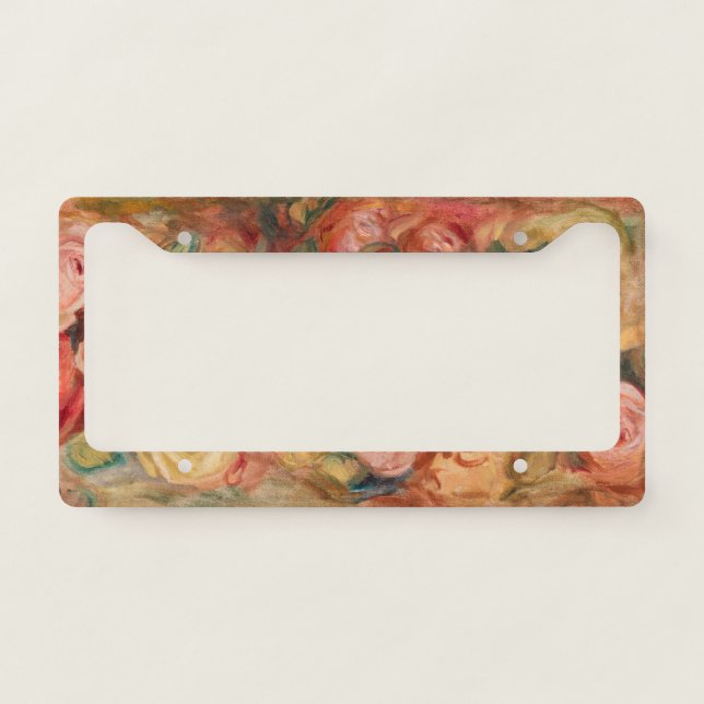 Pierre-Auguste Renoir - Roses License Plate Frame (Front)