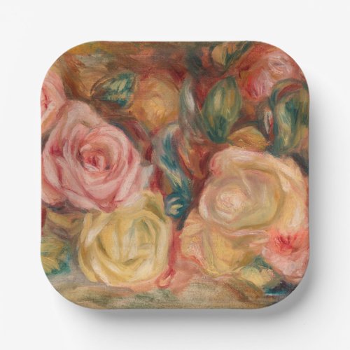 Pierre_Auguste Renoir _ Roses Paper Plates