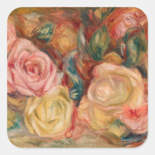 Pierre-Auguste Renoir - Roses Square Sticker