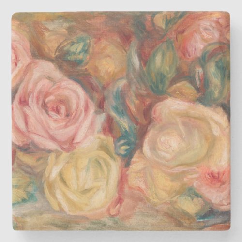 Pierre_Auguste Renoir _ Roses Stone Coaster