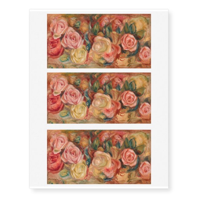 Pierre-Auguste Renoir - Roses Temporary Tattoos (Front)
