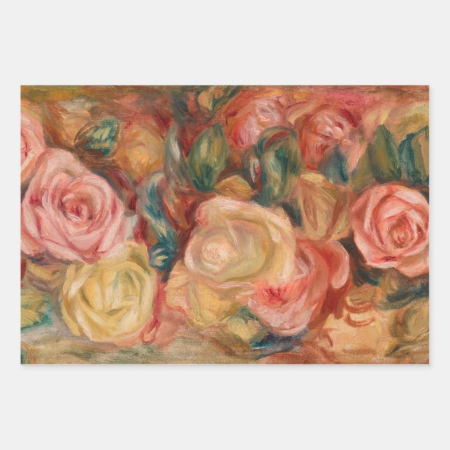 Pierre-Auguste Renoir - Roses Wrapping Paper Sheets (Front)