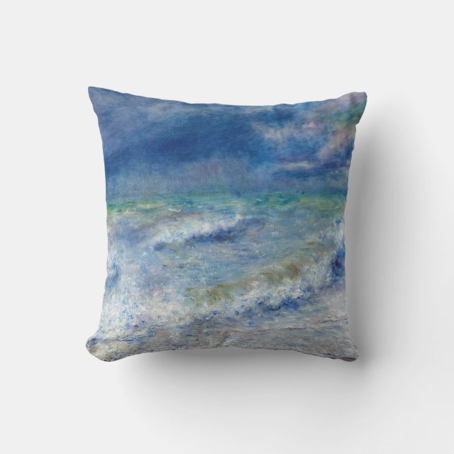 Pierre-Auguste Renoir - Seascape Throw Pillow (Front)