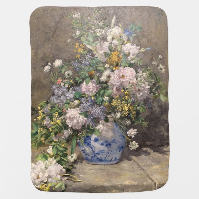 Pierre-Auguste Renoir Spring Bouquet     Baby Blanket (Front)
