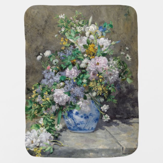 Pierre-Auguste Renoir - Spring Bouquet Baby Blanket (Front)
